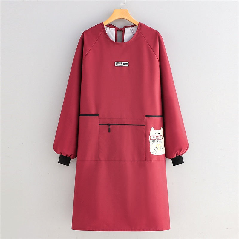 Delantal Impermeable Con Mangas Diseño Japonés Para Mujer
